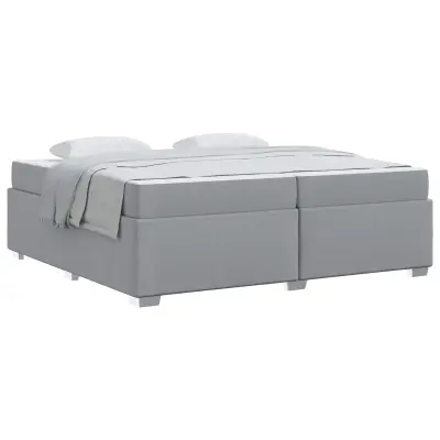 vidaXL Konstrukcija postelje Svetlo siva 200 x 200 cm blago