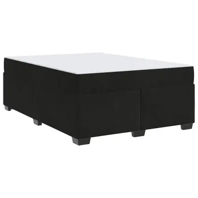 vidaXL Posteljni okvir z vzmetnico z vzmetnico Črna 140 x 200 cm Žamet