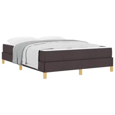 vidaXL Postelja z vzmetnico z vzmetnico Temno rjava 140 x 190 cm blago