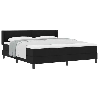 vidaXL Postelja boxspring z vzmetnico z vzmetnico Črna 180 x 200 cm