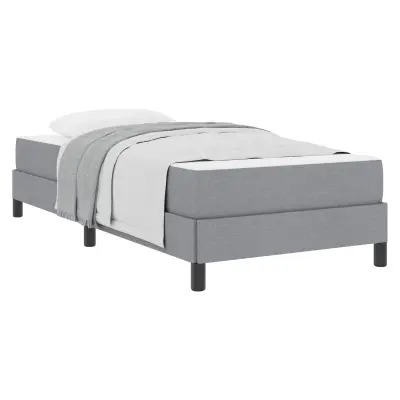 vidaXL Postelja z vzmetnico z vzmetnico Svetlo siva 100 x 200 cm blago