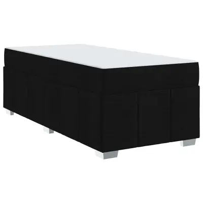 vidaXL Konstrukcija postelje z vzmetnico Črna 100 x 200 cm blago
