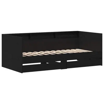 vidaXL Dnevna postelja Črna Orehovina 75 x 190 cm Konstruiran les