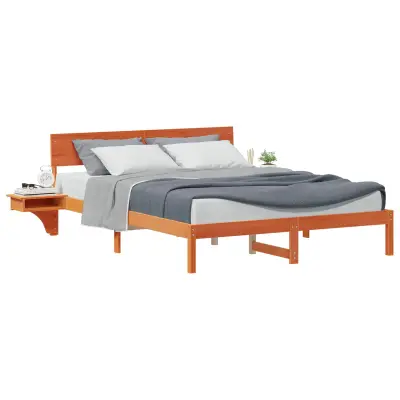 vidaXL Konstrukcija postelje z vzglavjem Voskast rjav 150 x 200 cm