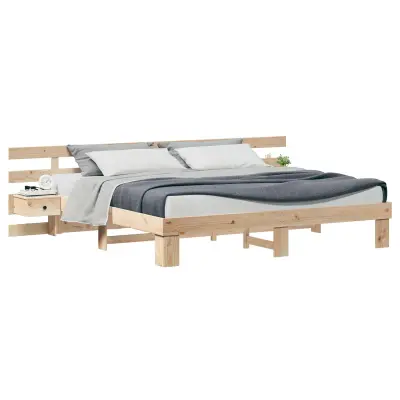 vidaXL Konstrukcija postelje Rjava 180 x 200 cm Masivno borovo les