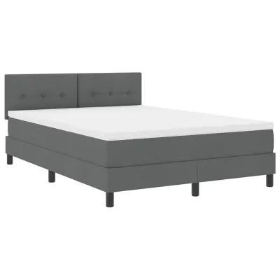 vidaXL Postelja boxspring z vzmetnico Temno siva 160 x 200 cm blago