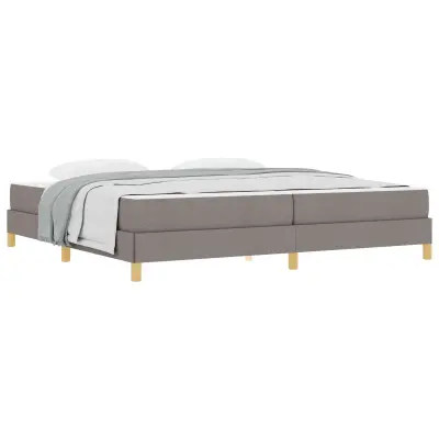 vidaXL Postelja z vzmetnico z vzmetnico Taupe 200 x 200 cm blago