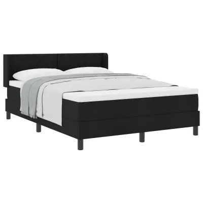 vidaXL Postelja boxspring z vzmetnico z vzmetnico Črna 140 x 200 cm