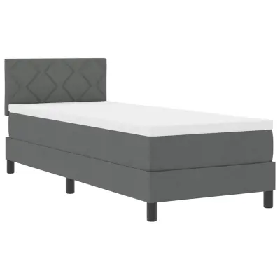 vidaXL Postelja z vzmetnico z vzmetnico Temno siva 80 x 200 cm blago