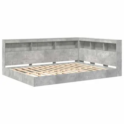 vidaXL Polica postelja Betonsko siva 160 x 200 cm Konstruiran les