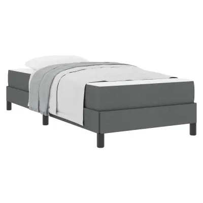vidaXL Postelja z vzmetnico z vzmetnico Temno siva 90 x 200 cm blago