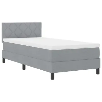 vidaXL Postelja z vzmetnico z vzmetnico Svetlo siva 100 x 200 cm blago