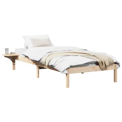 vidaXL Konstrukcija postelje Naravna 90 x 190 cm Masivno borovo les