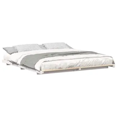 vidaXL Posteljni okvir Bela 180 x 220 cm Trdna borovina