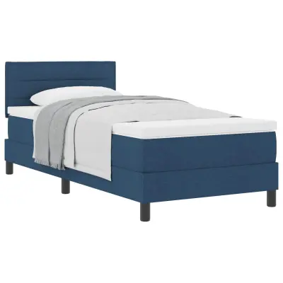 vidaXL Postelja z vzmetnico z vzmetnico Modra 100 x 200 cm blago