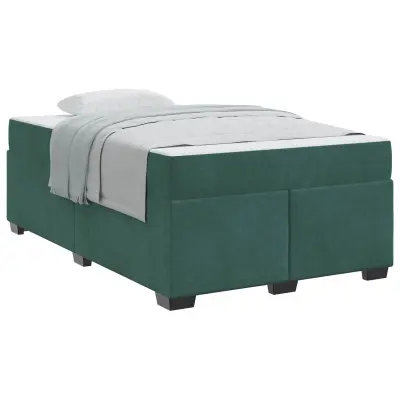 vidaXL Konstrukcija postelje Temno zelena 120 x 190 cm blago