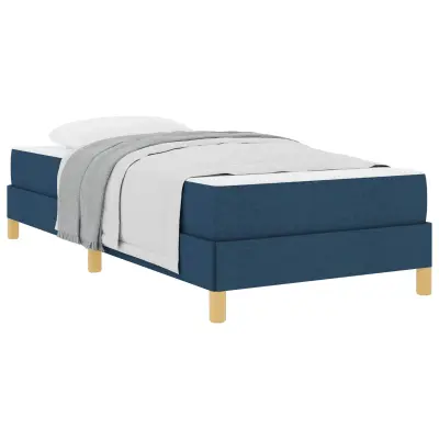 vidaXL Postelja z vzmetnico z vzmetnico Modra 90 x 190 cm blago