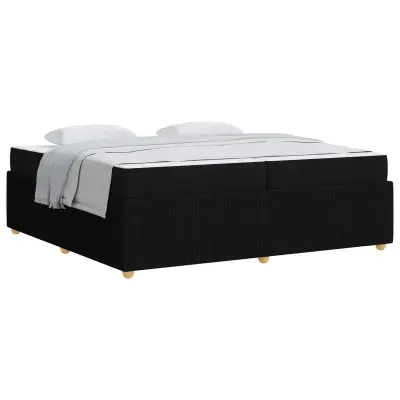 vidaXL Konstrukcija postelje z vzmetnico Črna 200 x 200 cm blago
