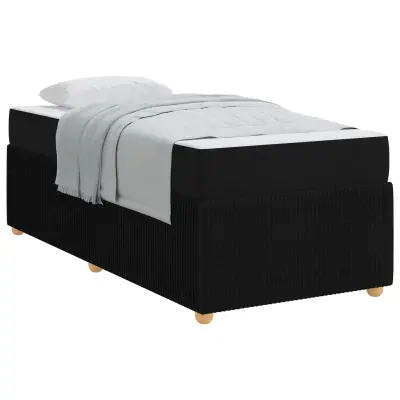 vidaXL Konstrukcija postelje z vzmetnico Črna 100 x 200 cm blago