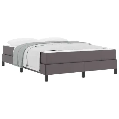 vidaXL Konstrukcija postelje z vzmetnico Siva 160 x 200 cm blago
