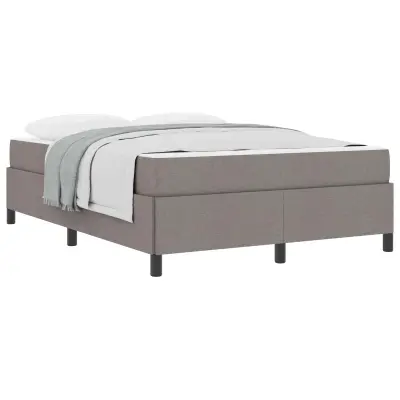 vidaXL Postelja z vzmetnico z vzmetnico Taupe 140 x 190 cm blago