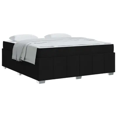 vidaXL Konstrukcija postelje z vzmetnico Črna 180 x 200 cm blago
