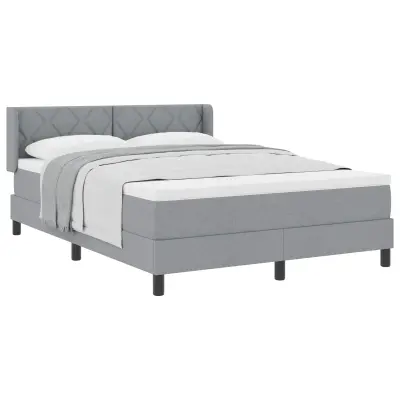 vidaXL Postelja boxspring z vzmetnico Svetlo siva 140 x 200 cm