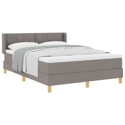 vidaXL Postelja z vzmetnico z vzmetnico Taupe 140 x 200 cm blago