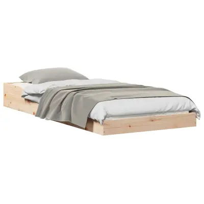 vidaXL Konstrukcija postelje Naravna 100 x 200 cm Masivno borovo les