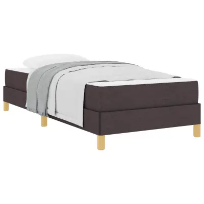 vidaXL Postelja z vzmetnico z vzmetnico Temno rjava 90 x 200 cm blago