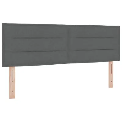 vidaXL Postelja z vzmetnico z vzmetnico Temno siva 160 x 200 cm blago