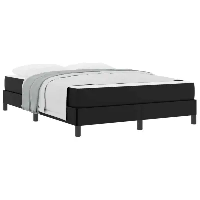 vidaXL Konstrukcija postelje z vzmetnico Črna 140 x 200 cm blago