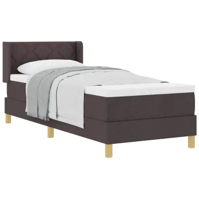 vidaXL Postelja z vzmetnico Temno rjava 200 x 80 cm Poliester
