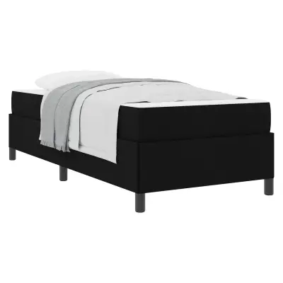 vidaXL Postelja z vzmetnico Črna 90 x 200 cm blago