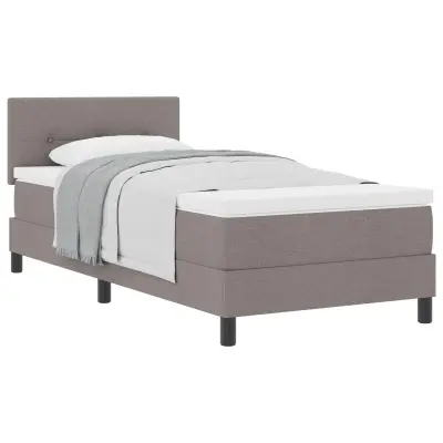 vidaXL Postelja z vzmetnico z vzmetnico Taupe 100 x 200 cm blago