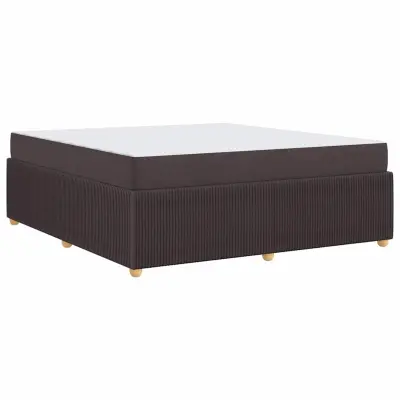 vidaXL Posteljni okvir z vzmetnico Temno rjava 180 x 200 cm blago