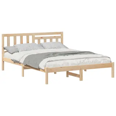 vidaXL Konstrukcija postelje Rjava 140 x 200 cm Masivno borovo les