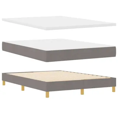 vidaXL Postelja z vzmetnico z vzmetnico Taupe 140 x 200 cm blago