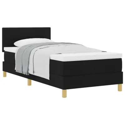 vidaXL Postelja z vzmetnico z vzmetnico Črna 80 x 200 cm blago