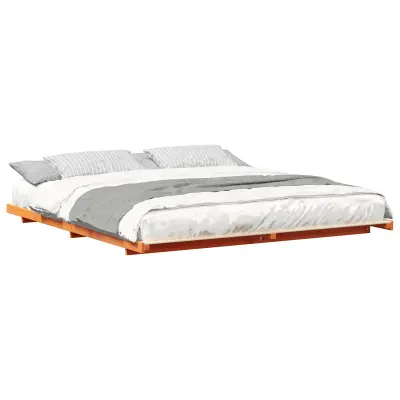 vidaXL Posteljni okvir Voščeno rjava 180 x 210 cm Trdna borovina