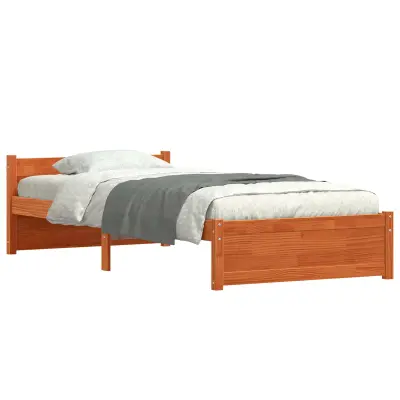 vidaXL Konstrukcija postelje Voskast rjav 205.5 x 95.5 x 51 cm