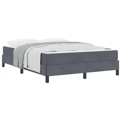 vidaXL Postelja z vzmetnico z vzmetnico Temno siva 140 x 200 cm blago
