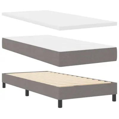 vidaXL Postelja boxspring z vzmetnico z vzmetnico Taupe 140 x 200 cm
