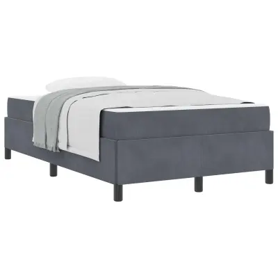 vidaXL Konstrukcija postelje z vzmetnico Temno siva 120 x 200 cm blago
