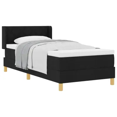 vidaXL Postelja z vzmetnico z vzmetnico Črna 200 x 100 cm Poliester
