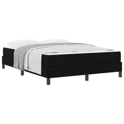 vidaXL Postelja z vzmetnico z vzmetnico Črna 140 x 190 cm blago