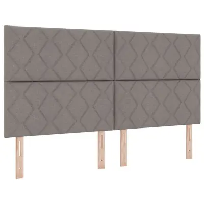 vidaXL Postelja z vzmetnico z vzmetnico Taupe 180 x 200 cm blago