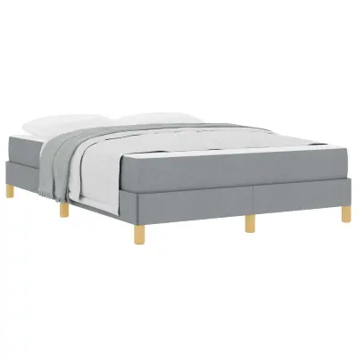 vidaXL Postelja z vzmetnico z vzmetnico Svetlo siva 140 x 190 cm blago