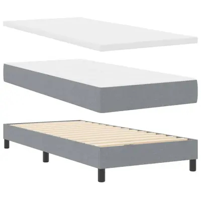 vidaXL Postelja boxspring z vzmetnico Svetlo siva 80 x 200 cm