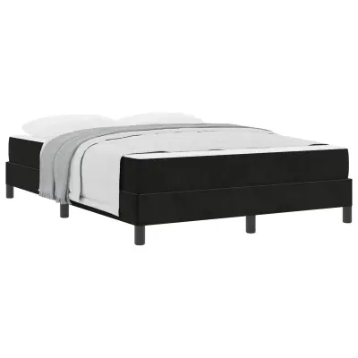 vidaXL Postelja z vzmetnico z vzmetnico Črna 160 x 200 cm blago